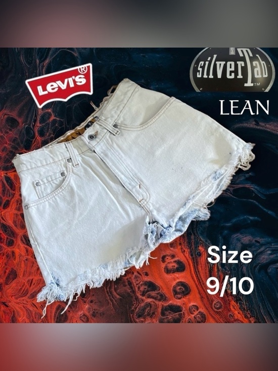 Levi's Pants - Levi’s Vintage Silvertab 630 Raw Hem Acid White Wash Jean Shorts Size 9/10